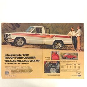 Vintage Ford Courier Truck Print Ad 1980 Classic Truck Decor Car Show Display